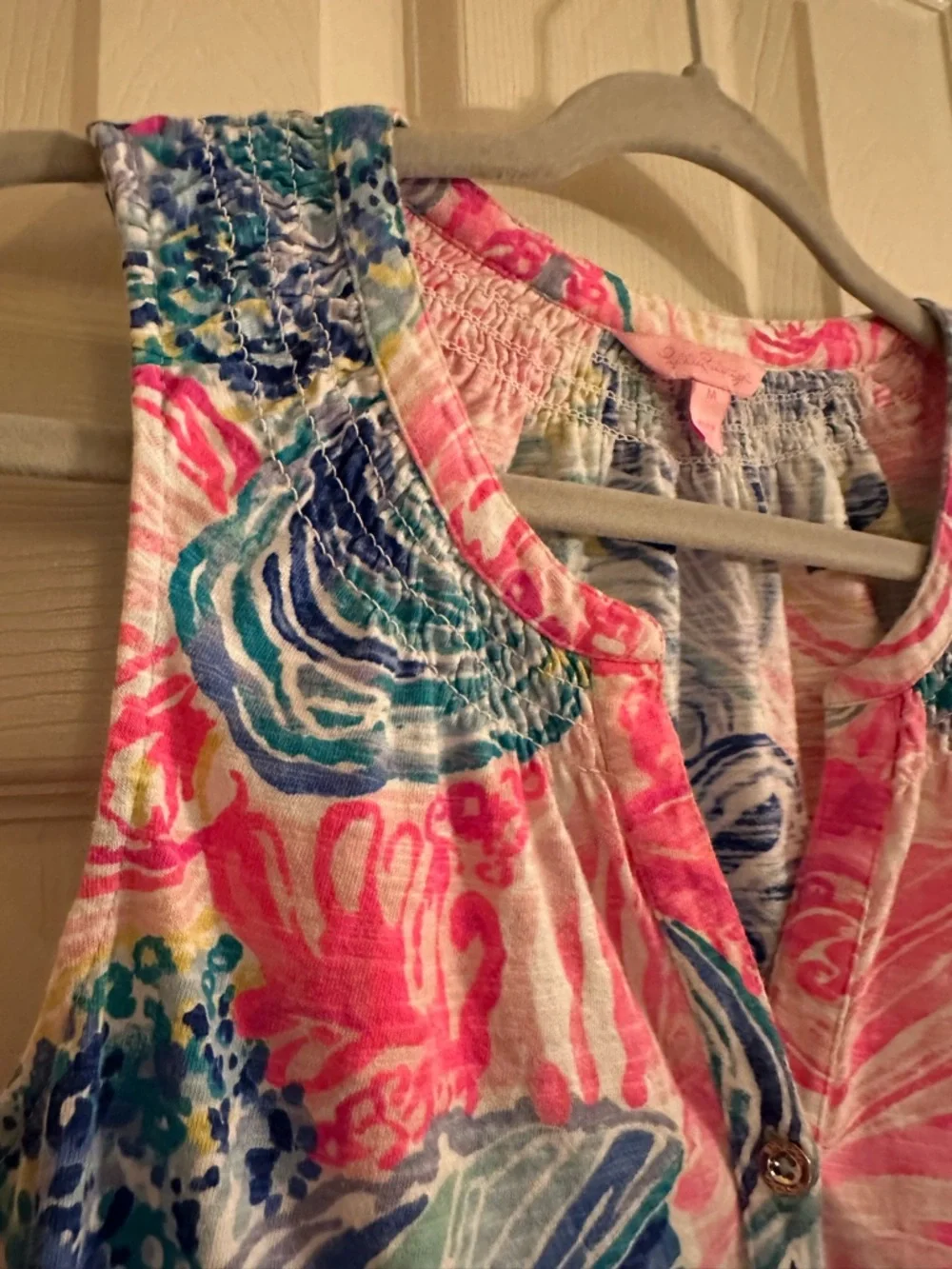 Women’s Lilly Pulitzer Strapless Dress Size Medium in Pink, Blue, Green - Picture 3 of 4
